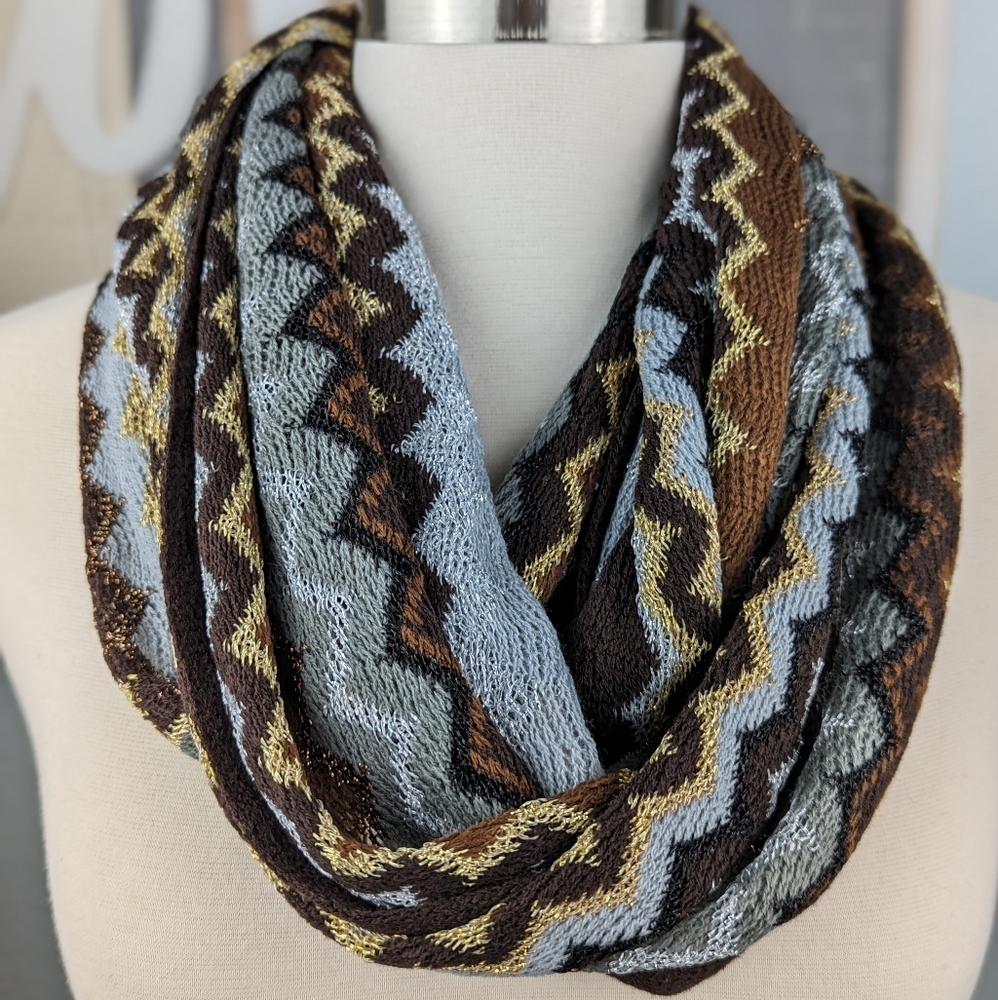 Chevron Pattern Infinity Scarf